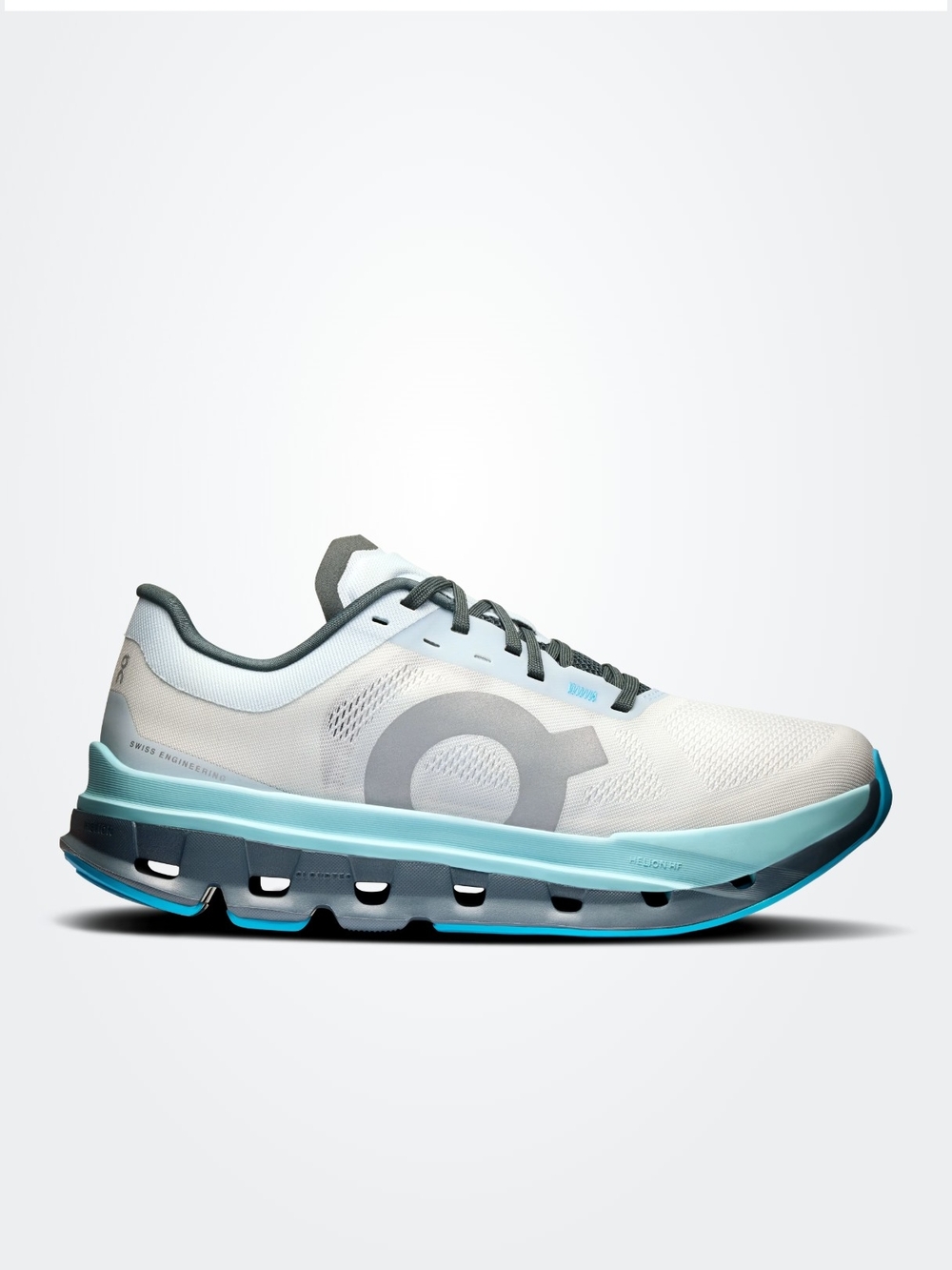 On Running Women's Athletic Shoe in White and Aqua